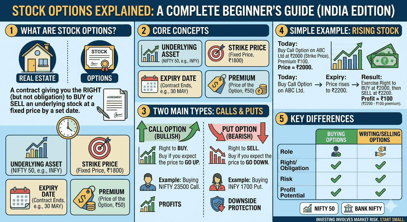 Stock Options Explained: A Complete Beginner’s Guide to Options Trading in India