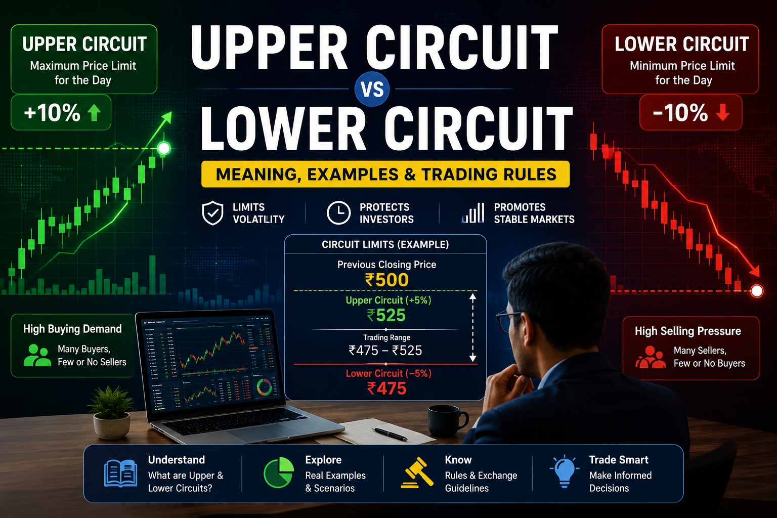 Upper Circuit and Lower Circuit: Meaning, Examples and Trading Rules